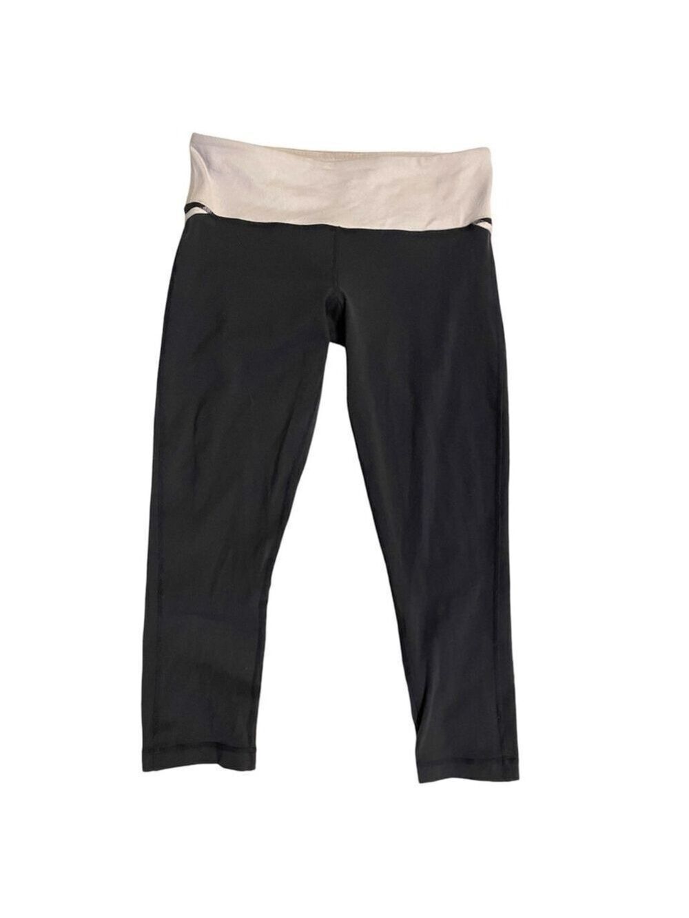 Lululemon Black Gray White Mid Rise Crop Leggings Size 6 - Picture 2 of 9